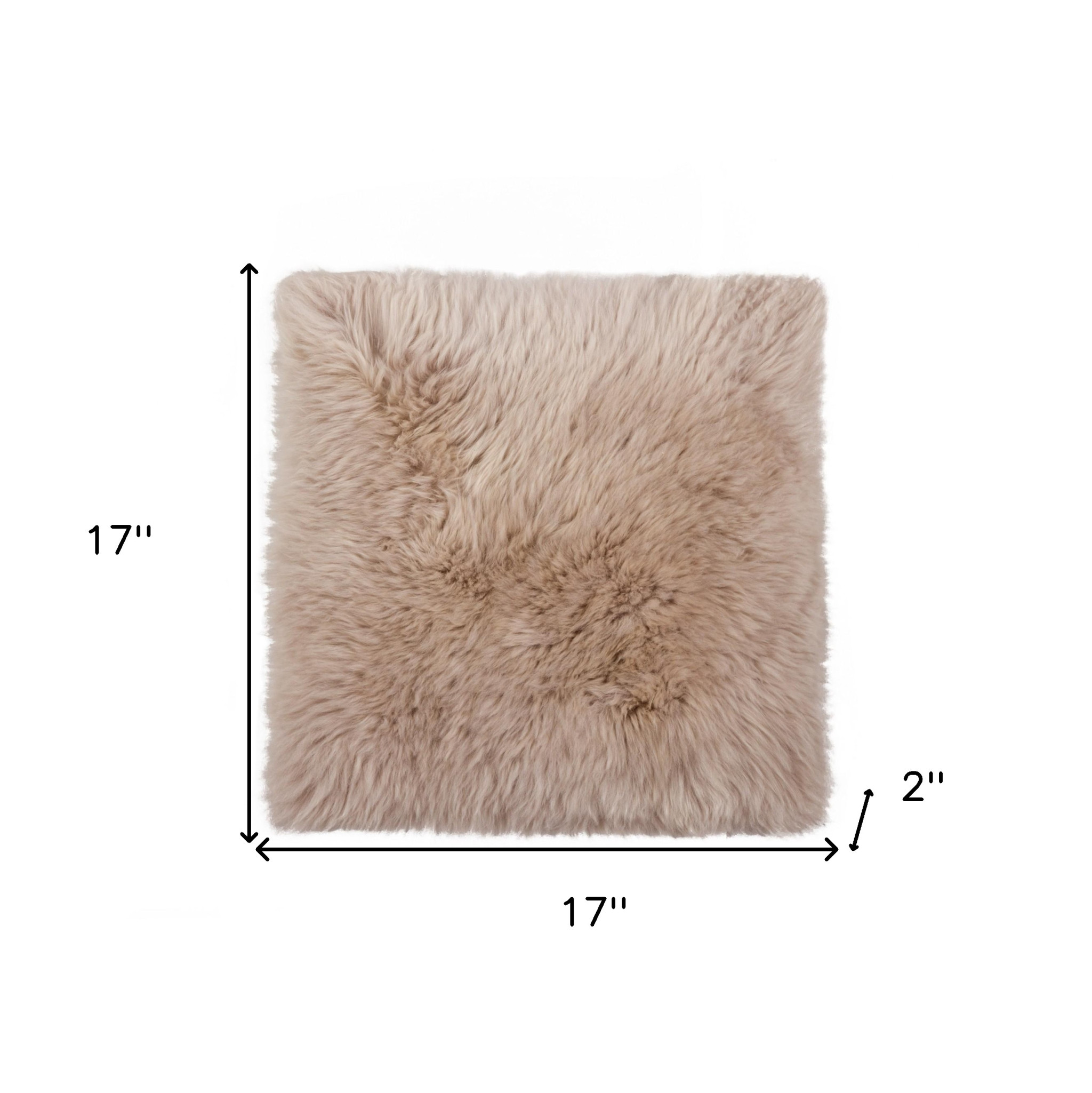 17" X 17" Taupe New Zealand Sheepskin Dining Chair Pad - Image 8