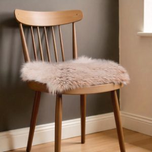 17" X 17" Taupe New Zealand Sheepskin Dining Chair Pad