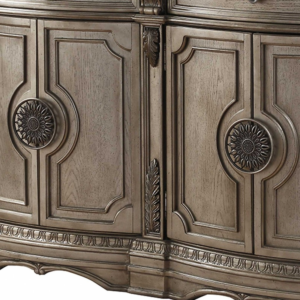 68" Champagne Solid Wood Two Drawer Server - Image 4