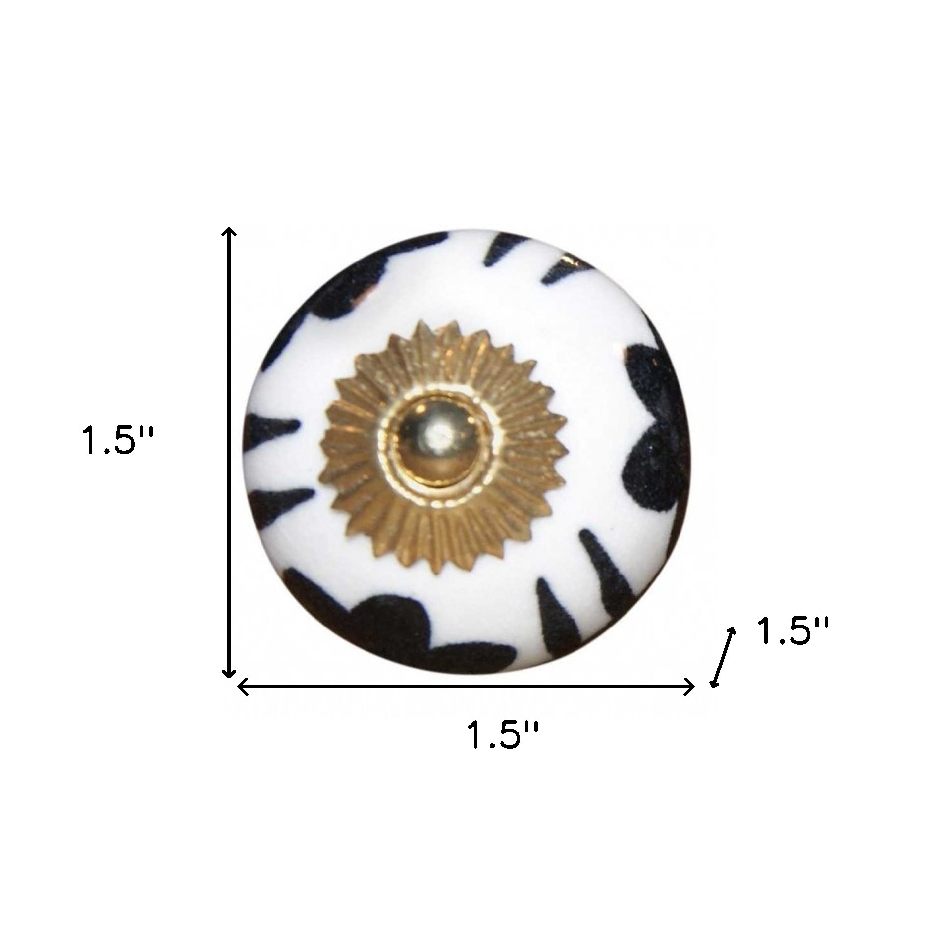 1.5" X 1.5" X 1.5" Black White And Gold Knobs 8 Pack - Image 5
