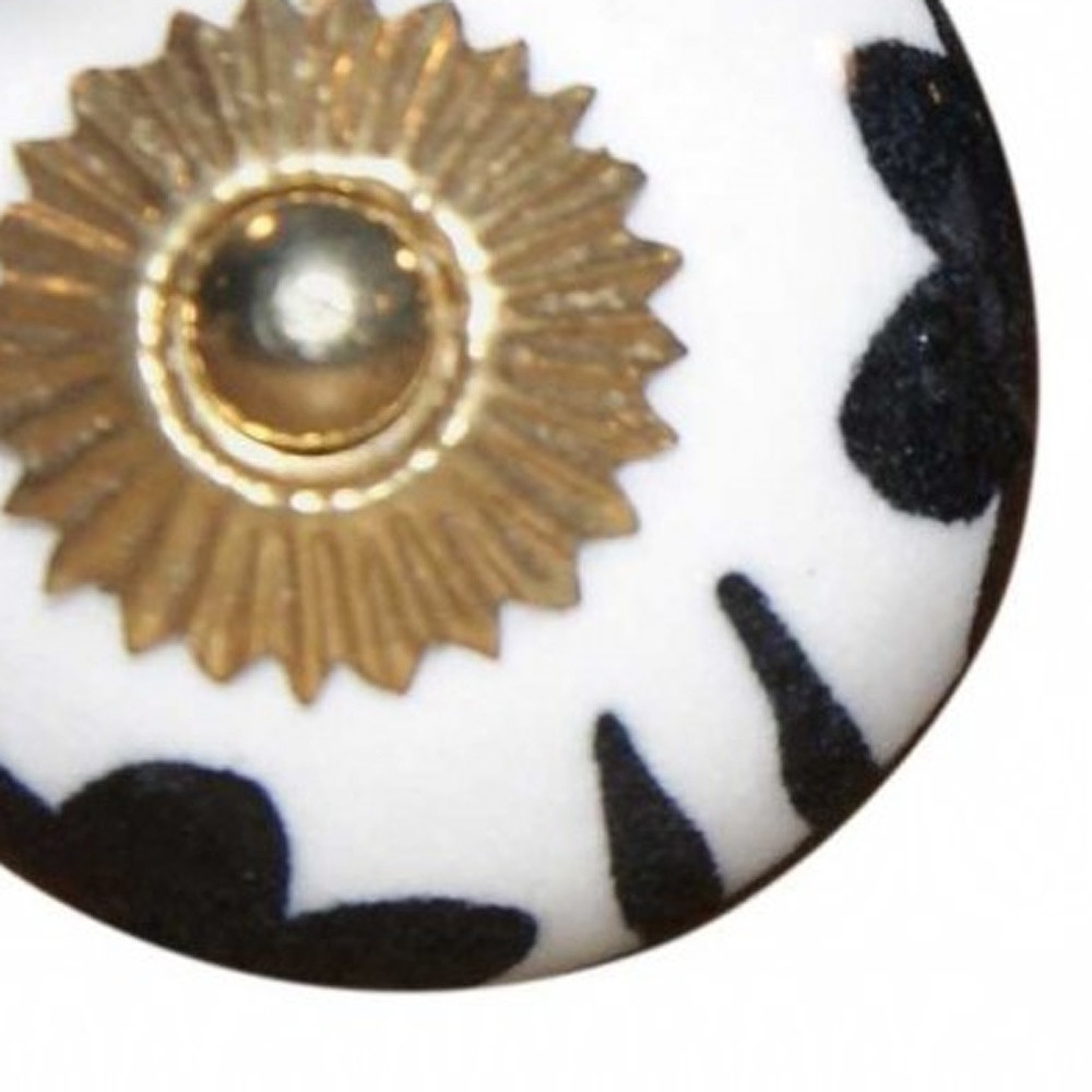 1.5" X 1.5" X 1.5" Black White And Gold Knobs 8 Pack - Image 4