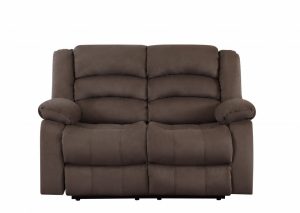 60" Brown Microfiber Manual Reclining Loveseat