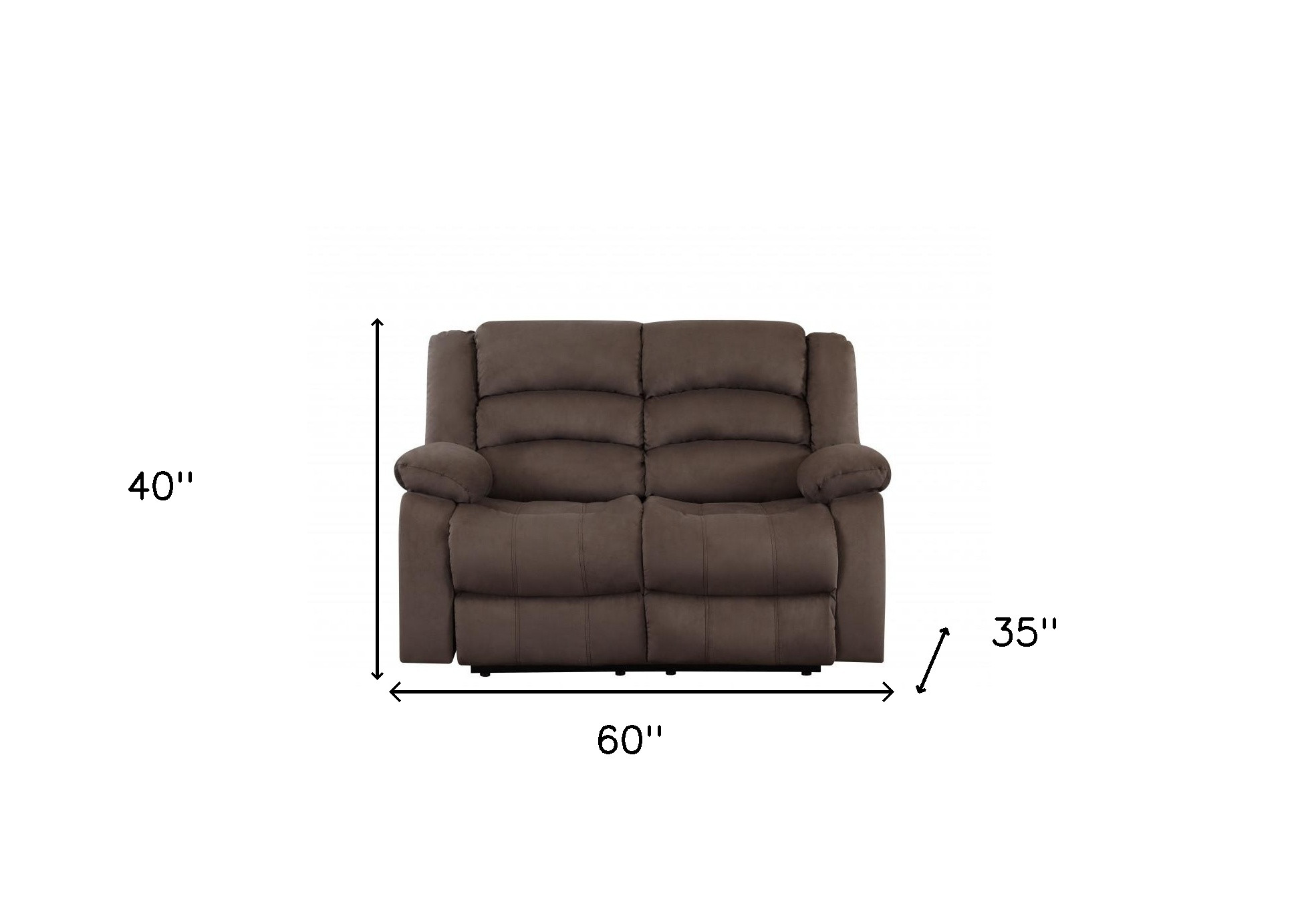 60" Brown Microfiber Manual Reclining Loveseat - Image 7