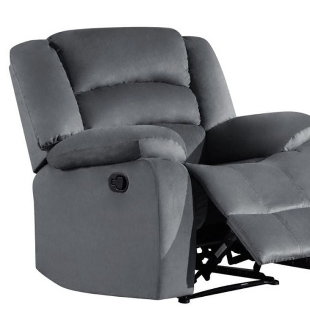 Three Piece Indoor Gray Microsuede Six Person Seating Set - Image 8