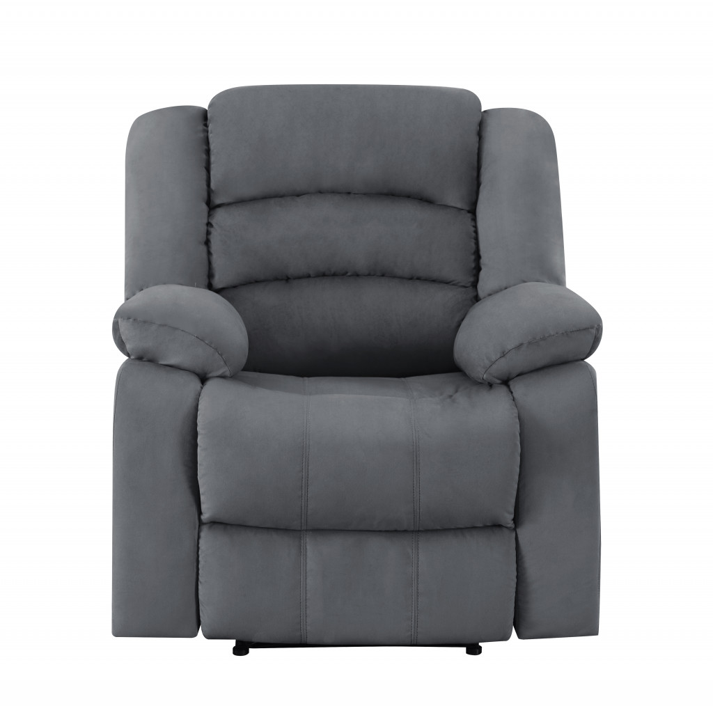 Three Piece Indoor Gray Microsuede Six Person Seating Set - Image 2