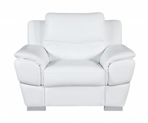Three Piece Indoor White Genuine Leather Six Person Seating Set