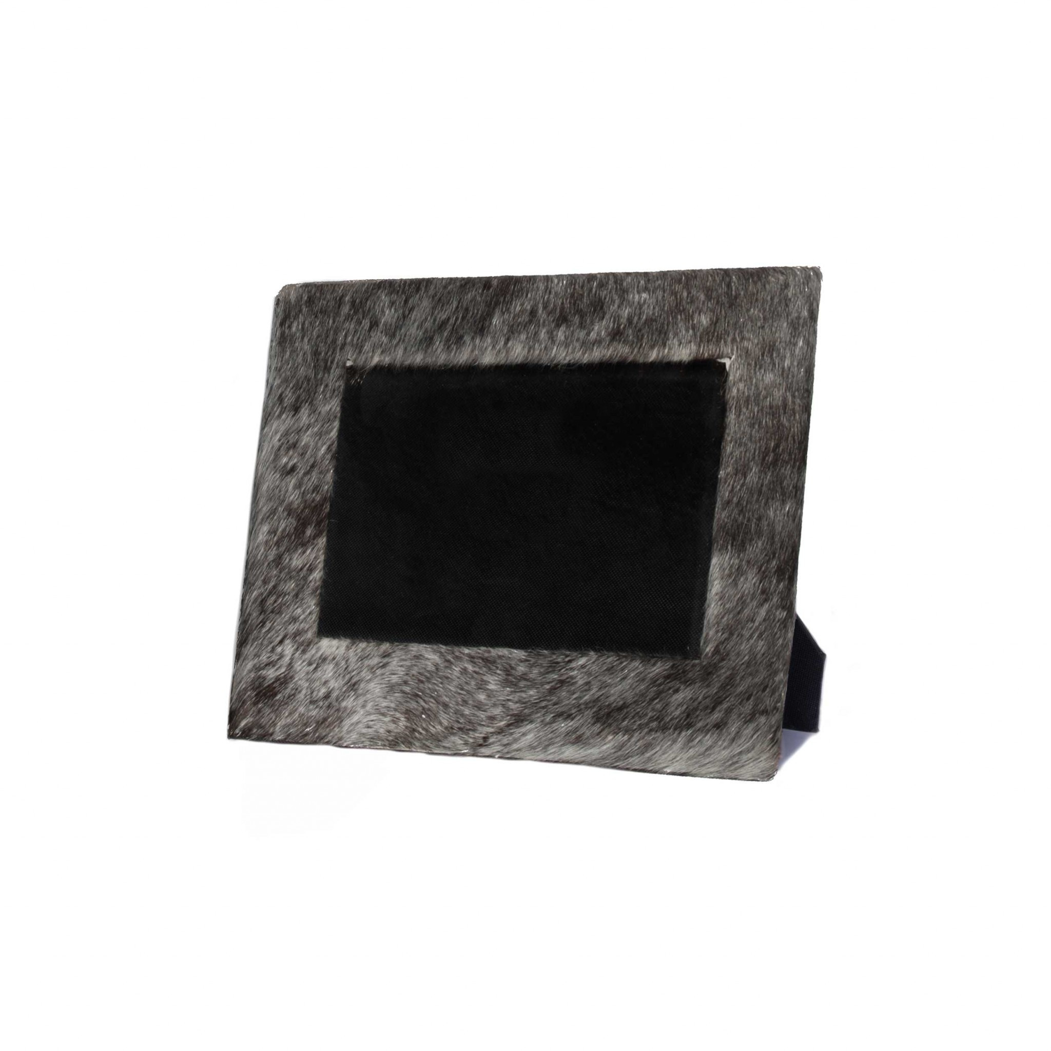 4" x 6" Gray Cowhide Tabletop Picture Frame with Mat - Image 4