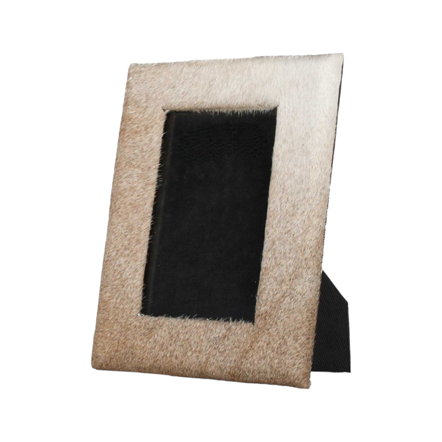 4" x 6" Natural Cowhide Tabletop Picture Frame with Mat - Image 3