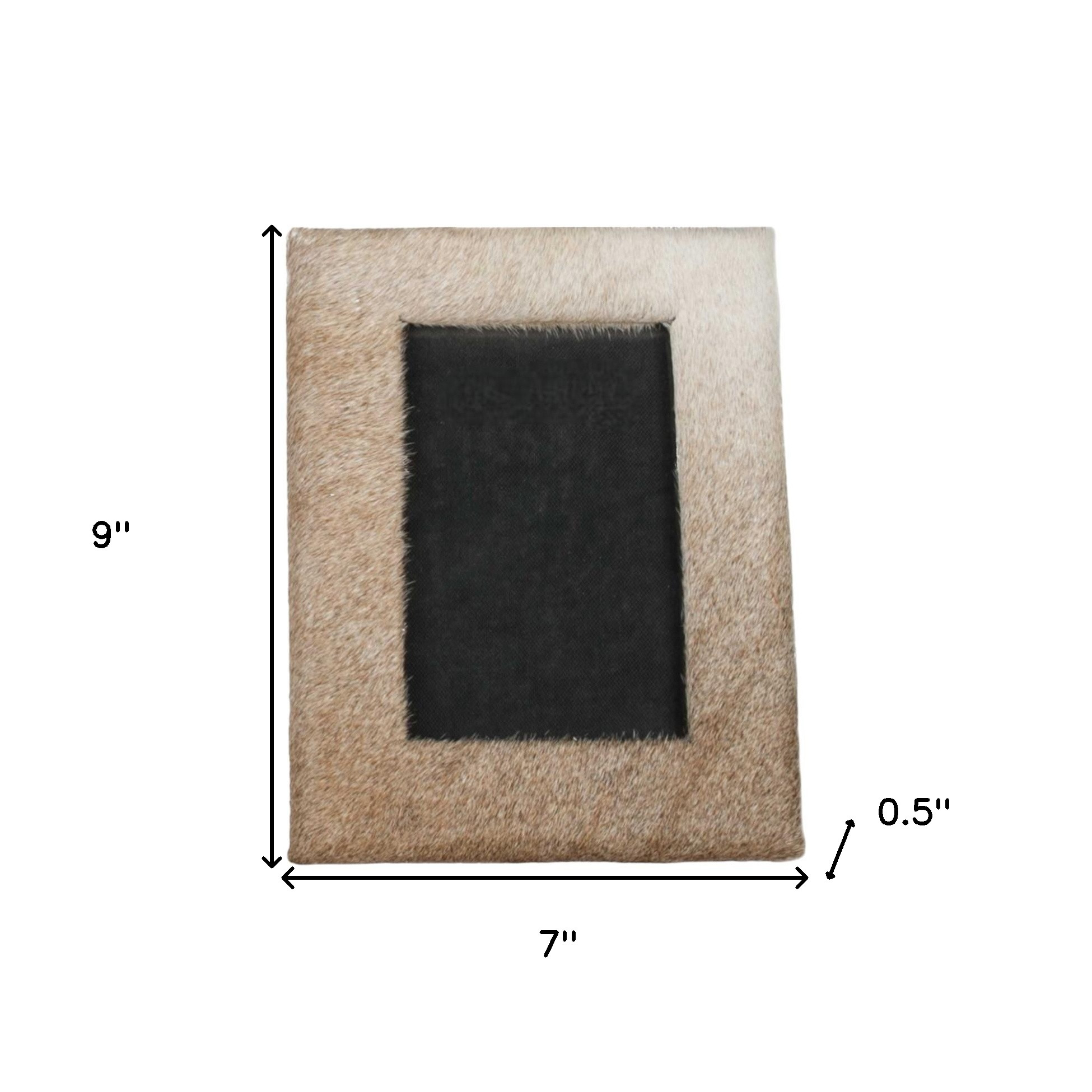 4" x 6" Natural Cowhide Tabletop Picture Frame with Mat - Image 7