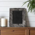 5" x 7" Gray Cowhide Hanging & Tabletop Picture Frame with Mat