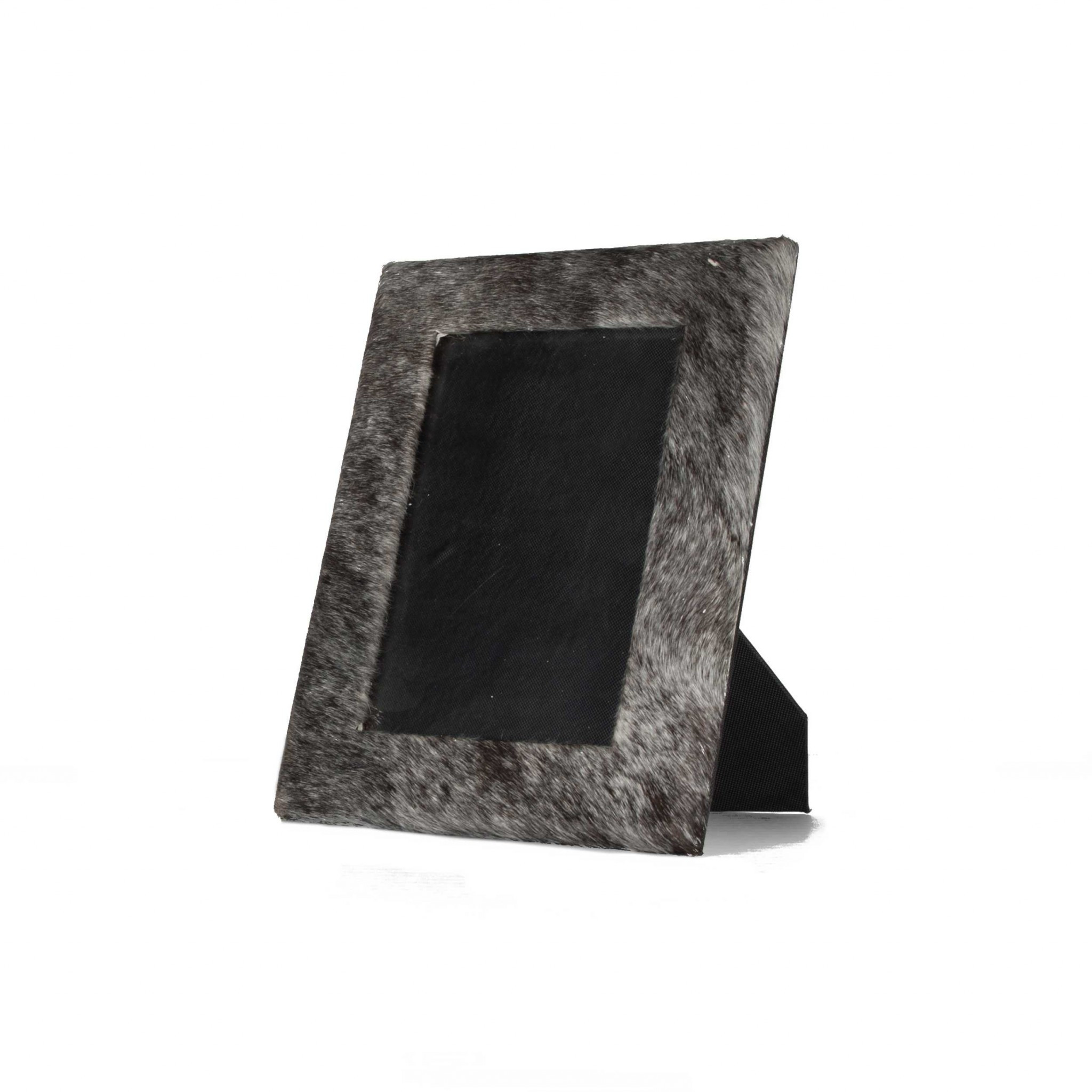 5" x 7" Gray Cowhide Hanging & Tabletop Picture Frame with Mat - Image 4
