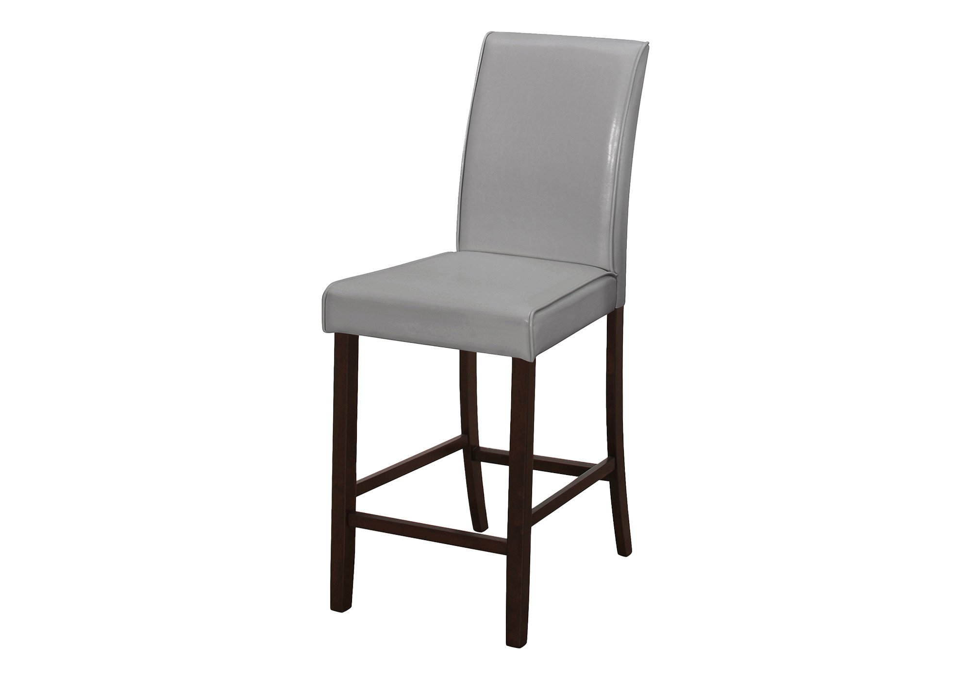 Set of Two 25 " Gray And Brown Solid Wood Counter Height Bar Chairs - Image 4