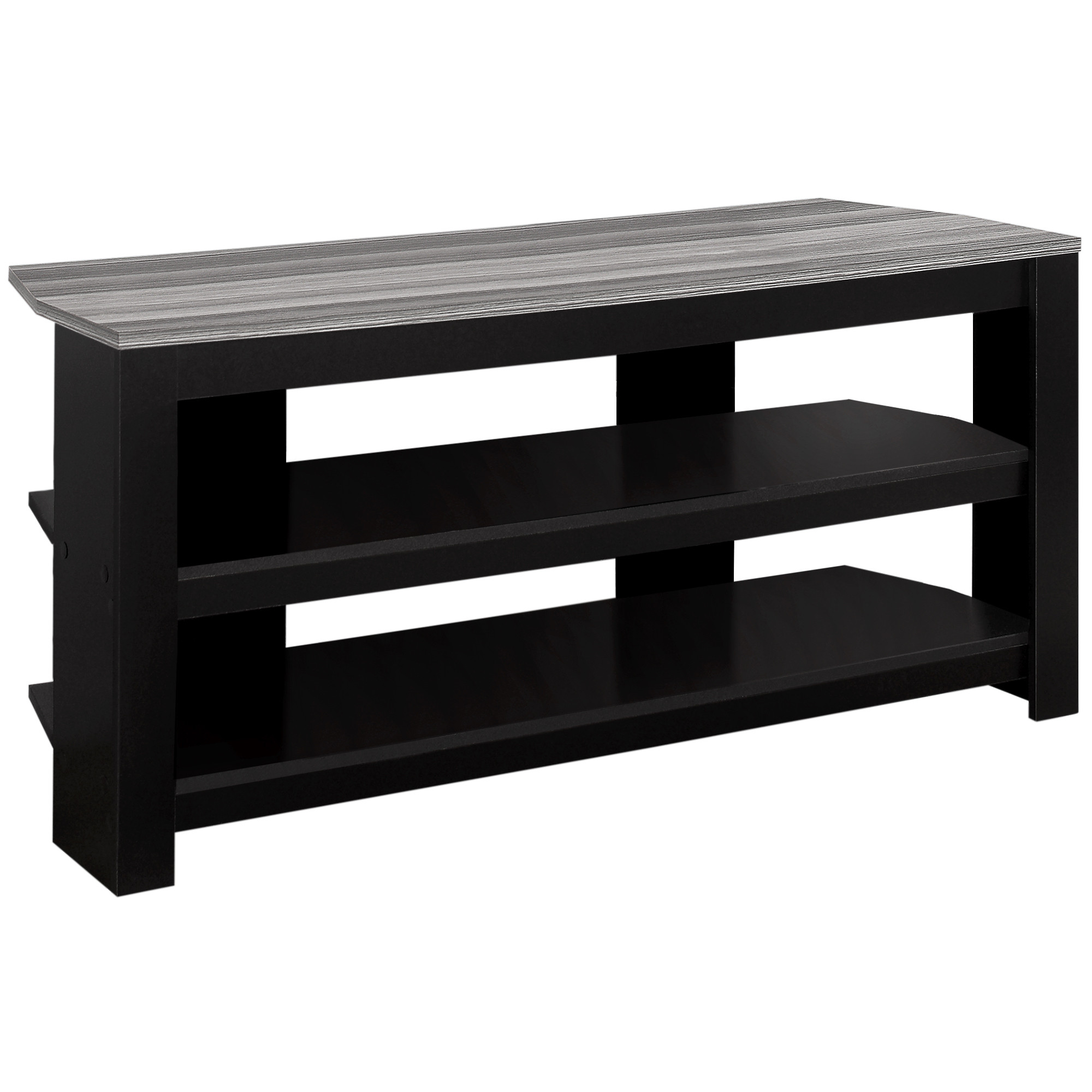 42" Black and Gray Open Shelving TV Stand - Image 5