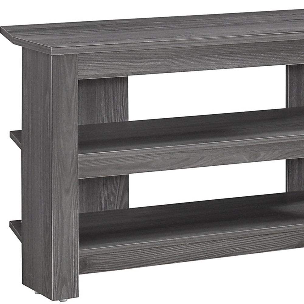 42" Ash Gray Open Shelving TV Stand - Image 3
