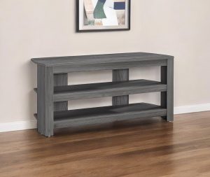 42" Ash Gray Open Shelving TV Stand