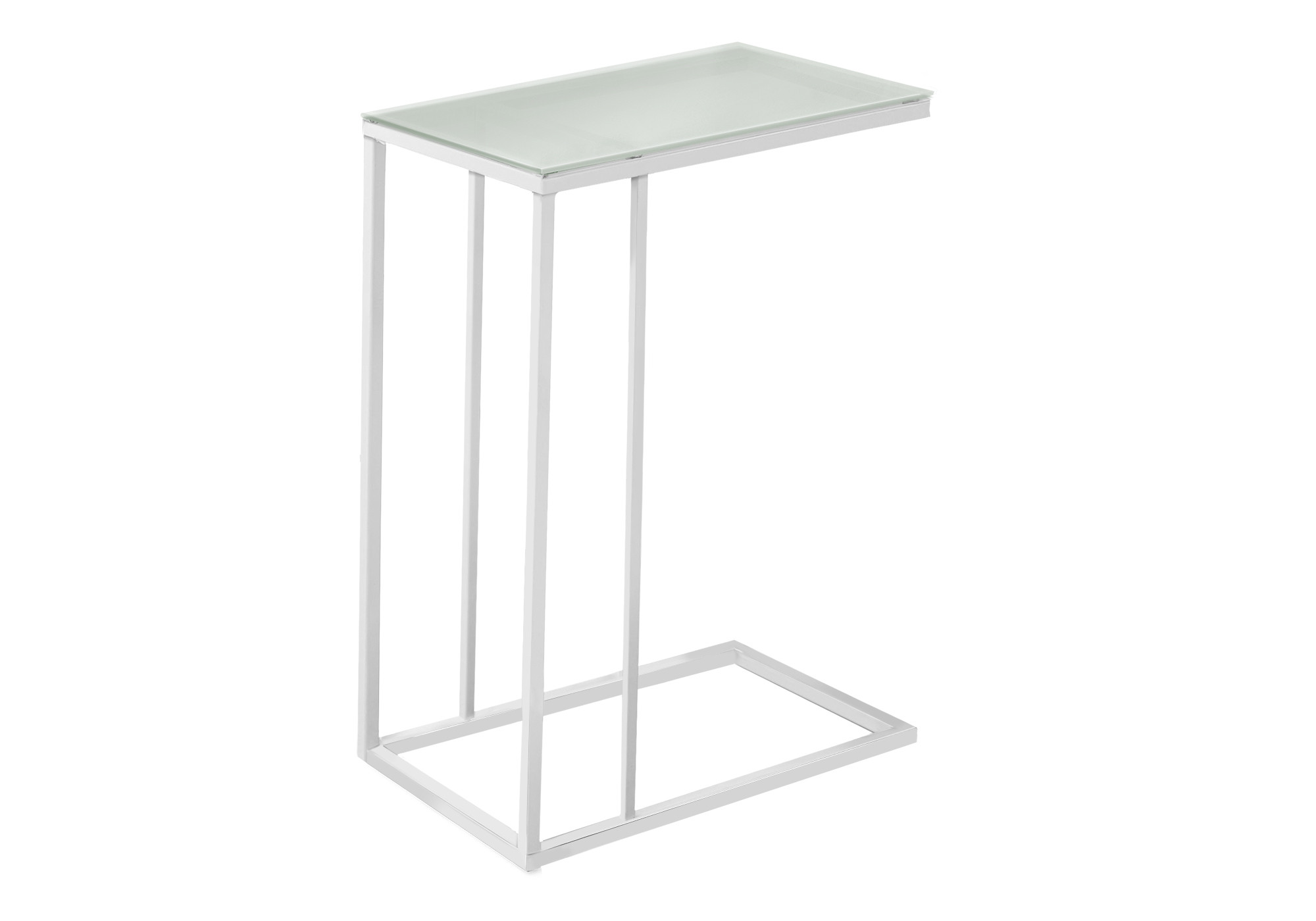 18.25" X 10.25" X 24" White Metal Tempered Glass Accent Table - Image 2