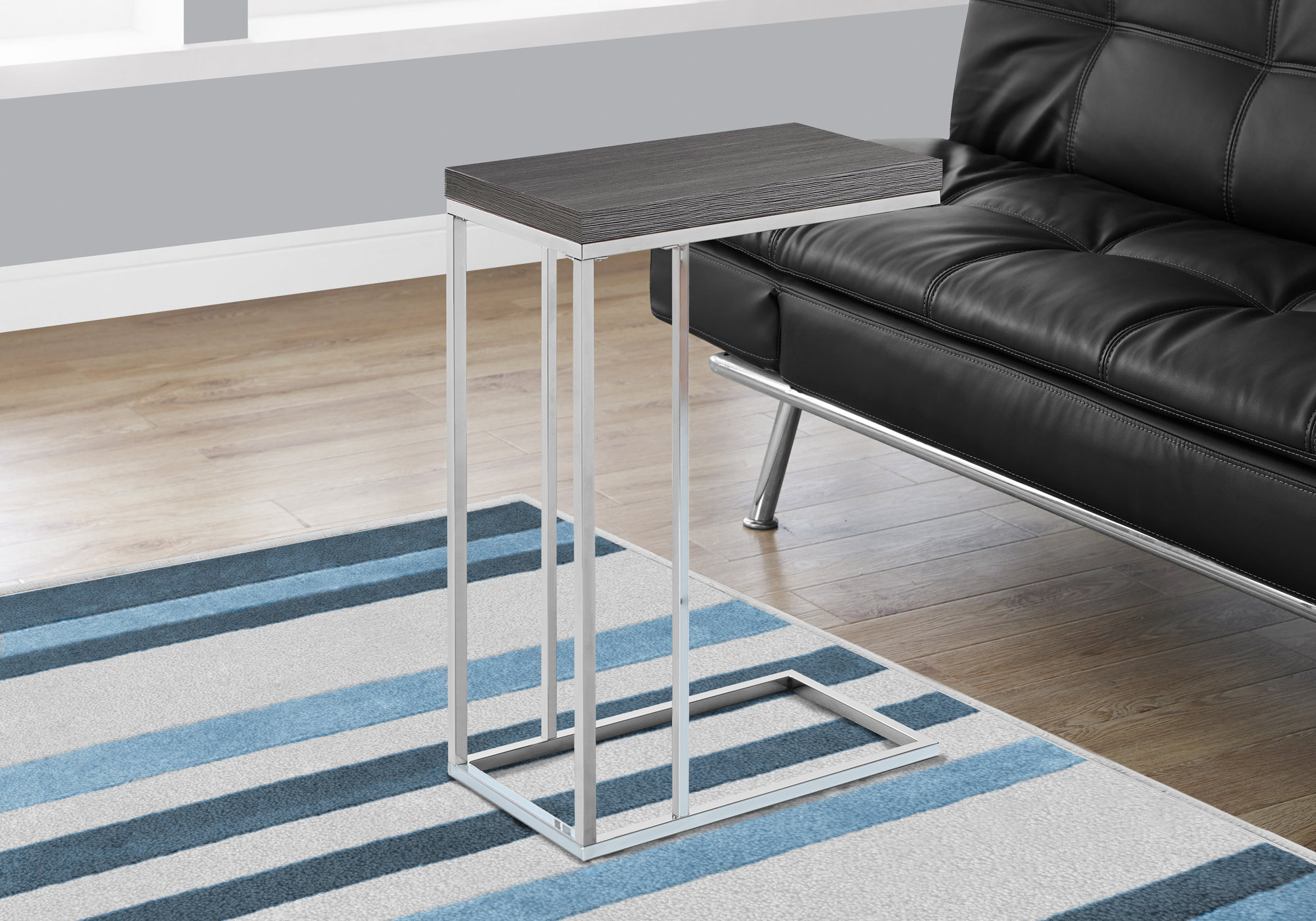 18.25" X 10.25" X 25.25" Grey Particle Board Metal Accent Table - Image 7