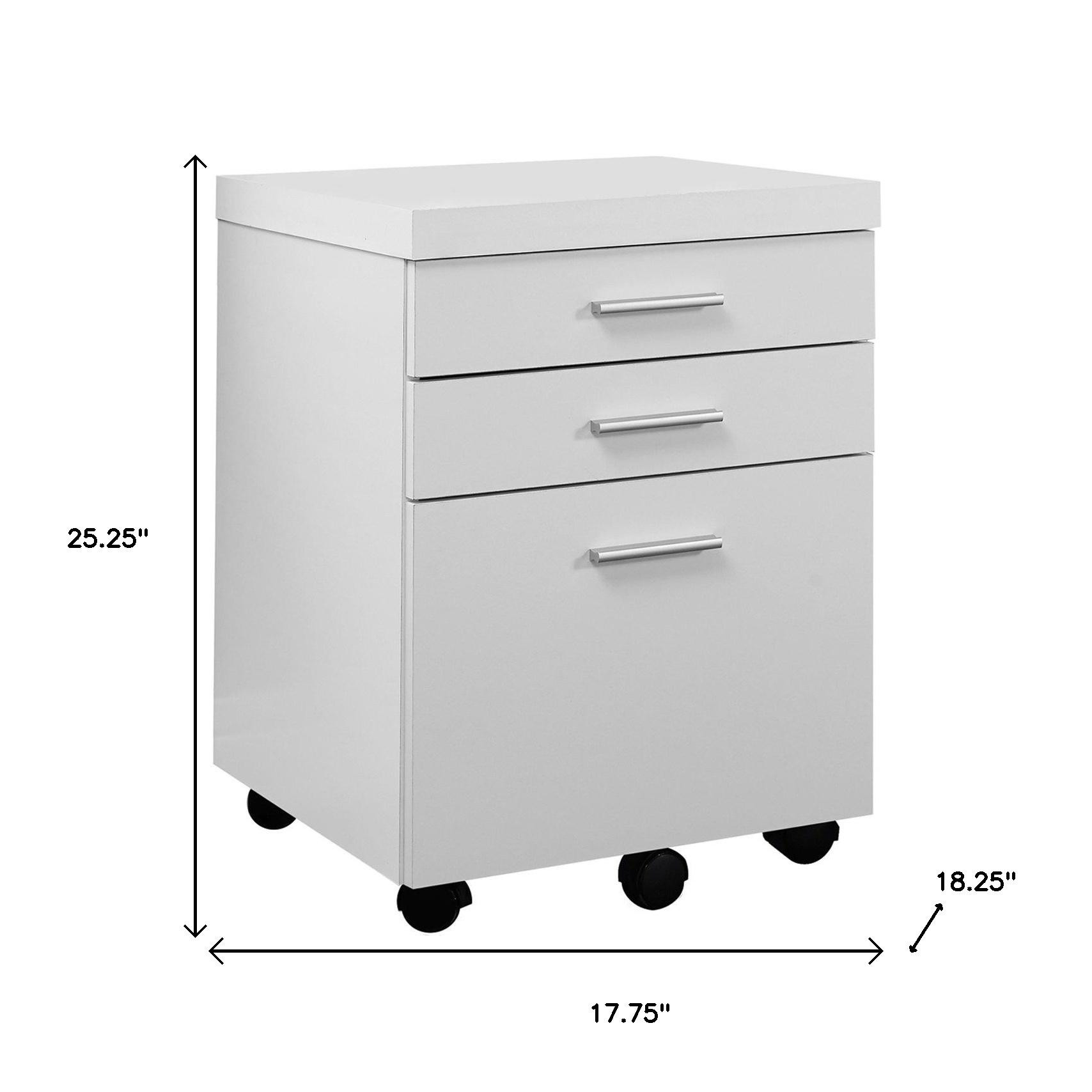 25" White Particle Board Filing Cabinet With Drawers - Image 4