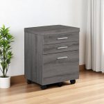 25" Gray Particle Board Filing Cabinet With Drawers