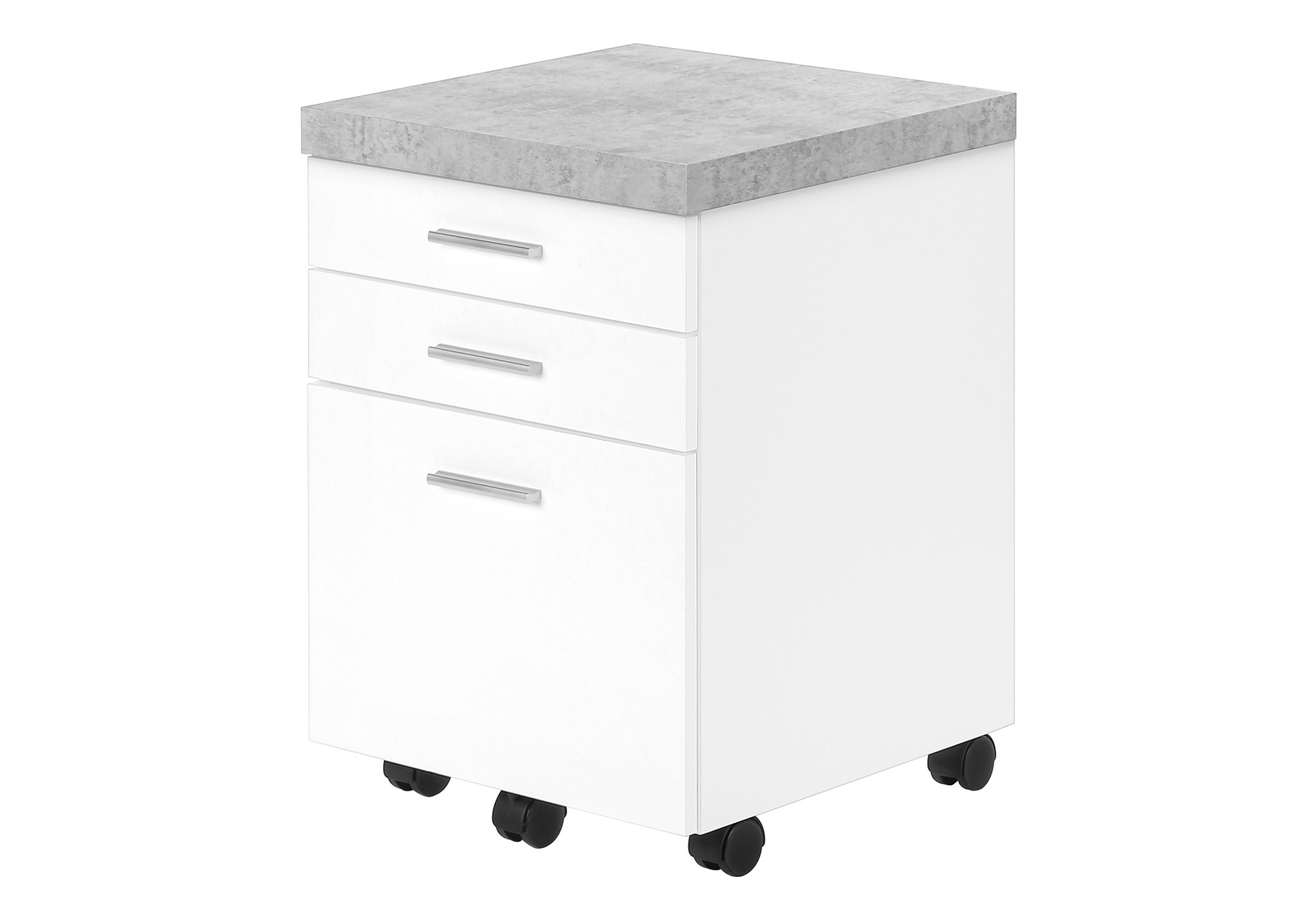 25" White And Gray Particle Board and Wood Filing Cabinet With Drawers - Image 10