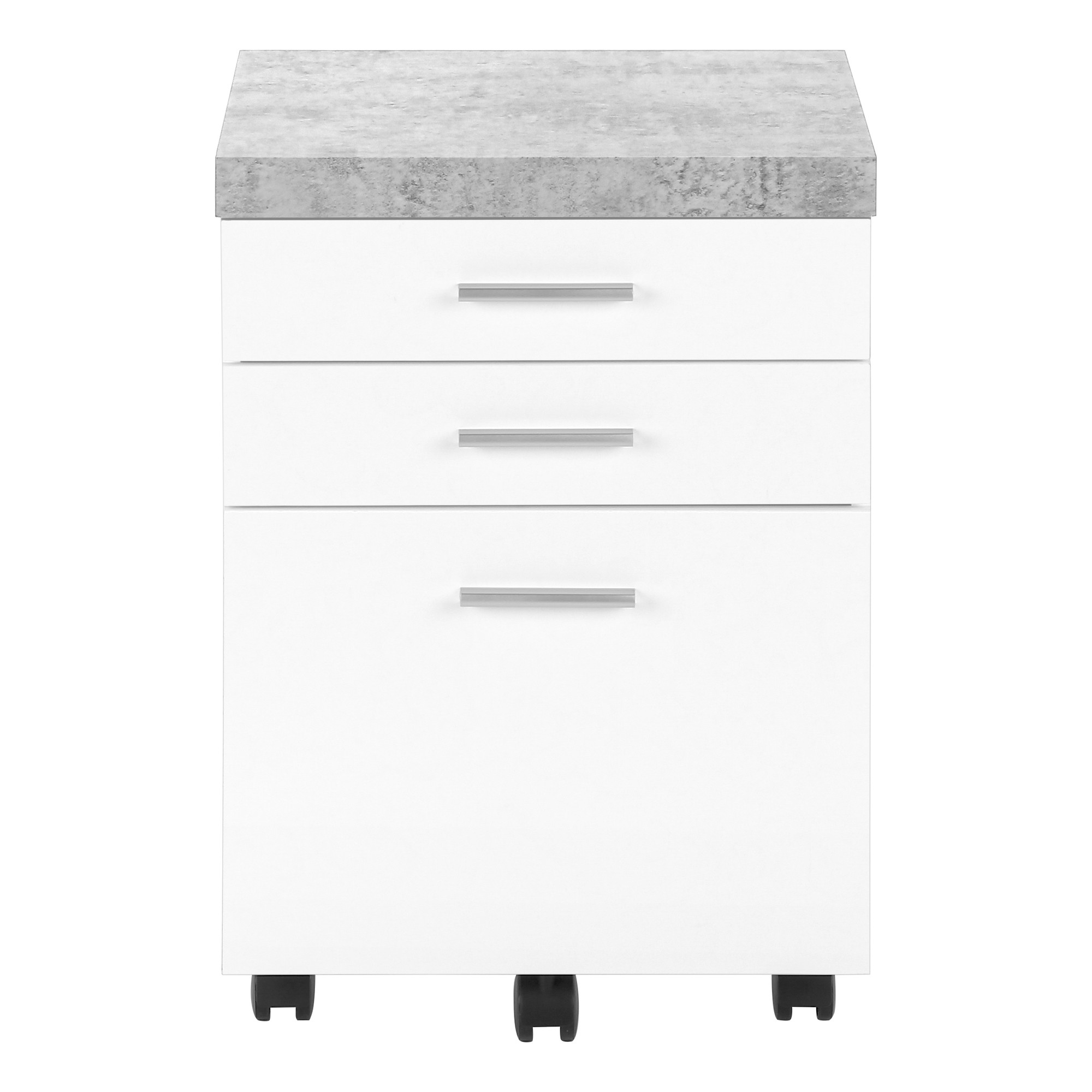 25" White And Gray Particle Board and Wood Filing Cabinet With Drawers - Image 11