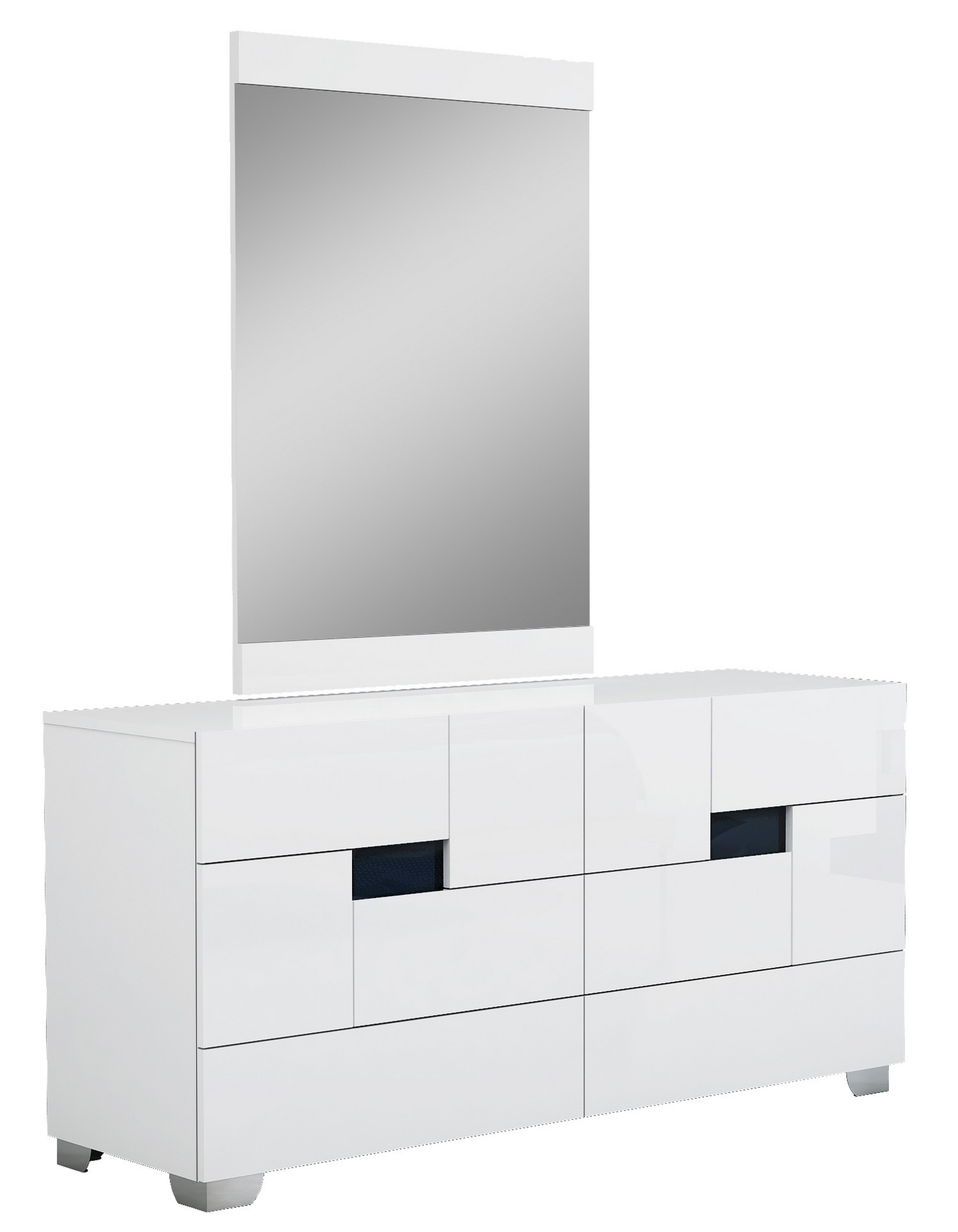 Four Piece White Solid Wood Bedroom Set With Mirror - Image 4