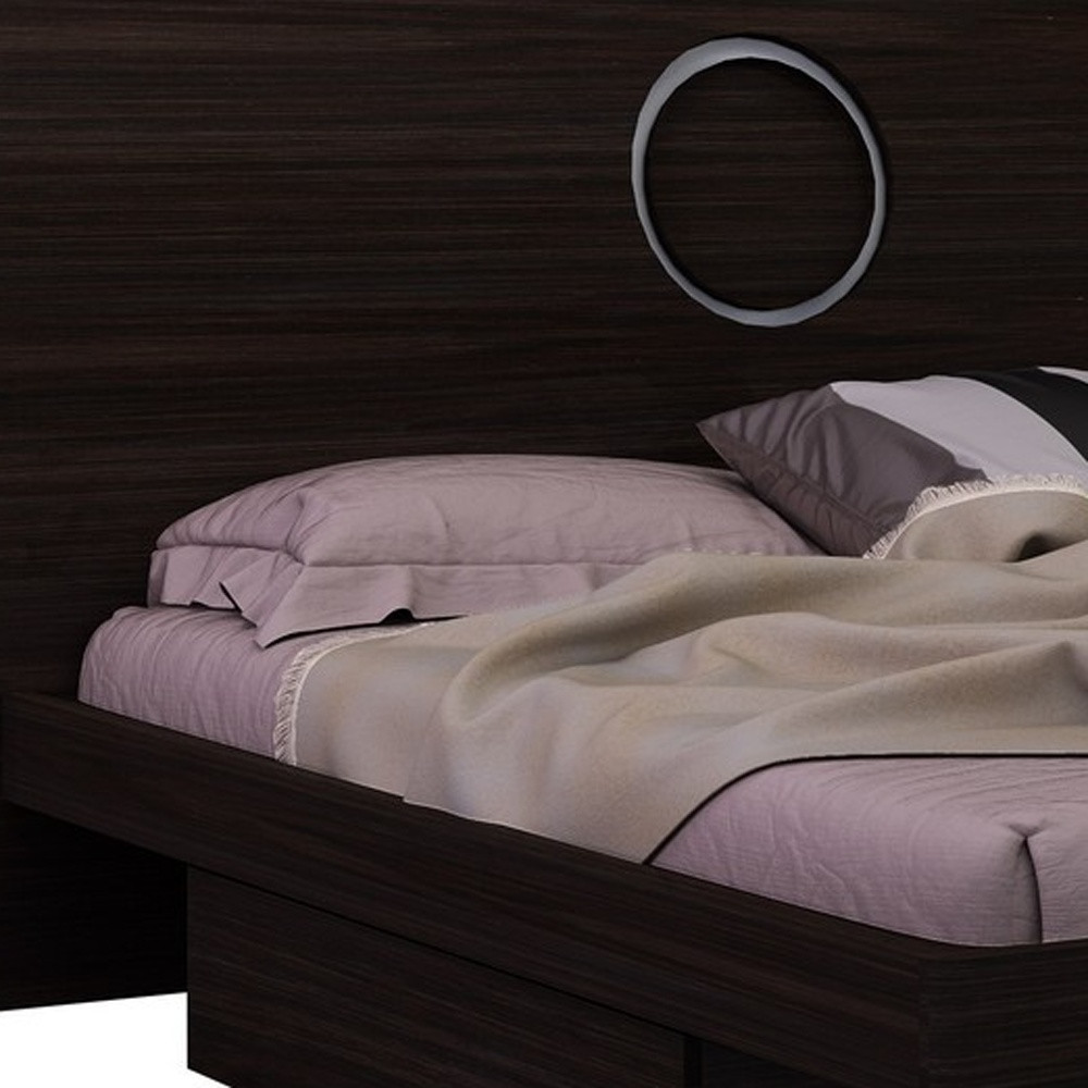 Four Piece Wood Brown Solid Wood Bedroom Set With Mirror - Image 6