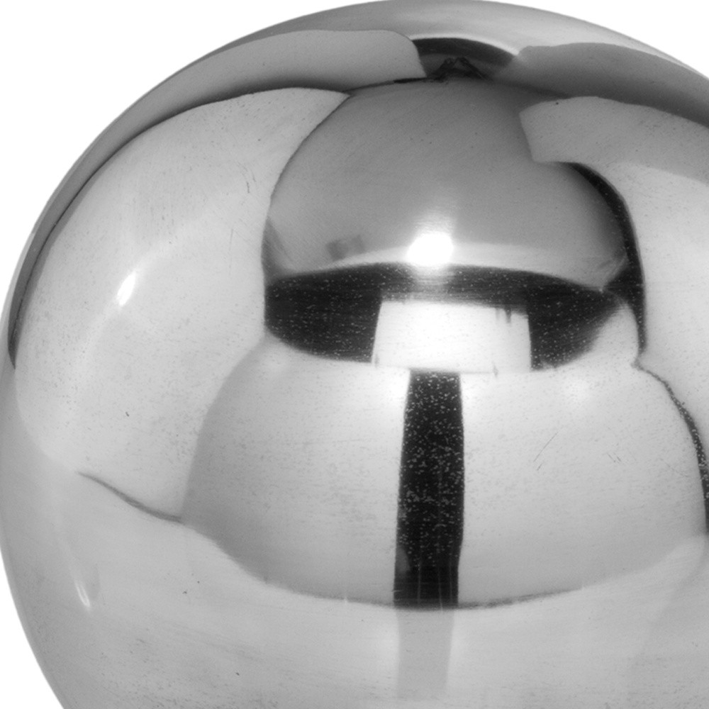 4" Silver Buffed Aluminum Decorative Orb - Image 4