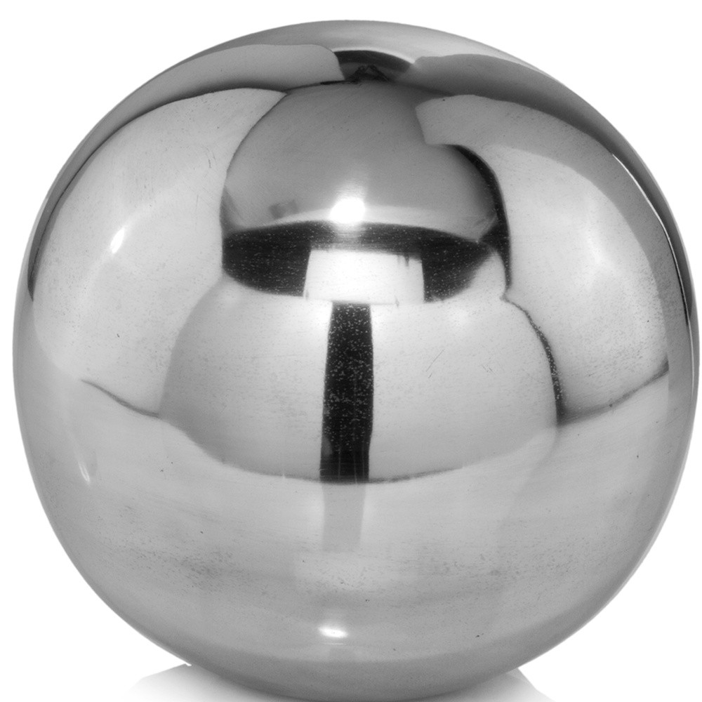 4" Silver Buffed Aluminum Decorative Orb - Image 5