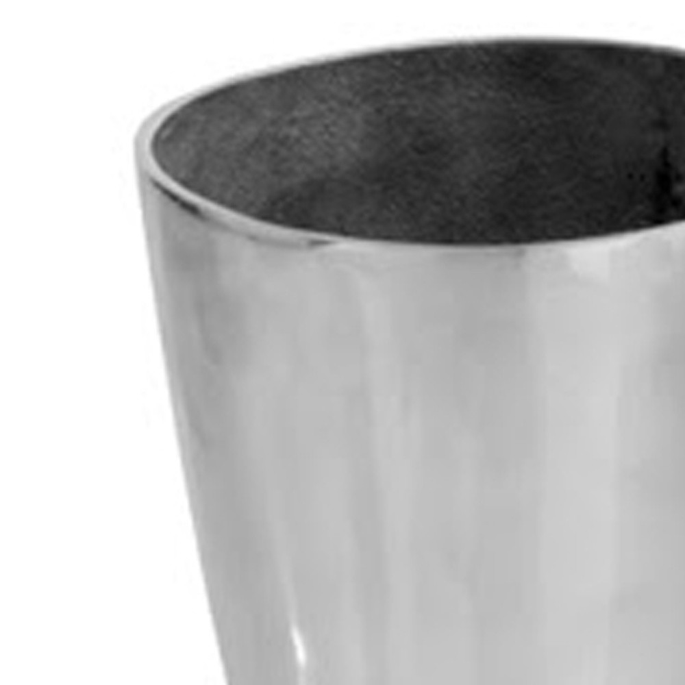 16" Silver Buffed Aluminum Firefighter Boot Umbrella Stand Sculpture - Image 7