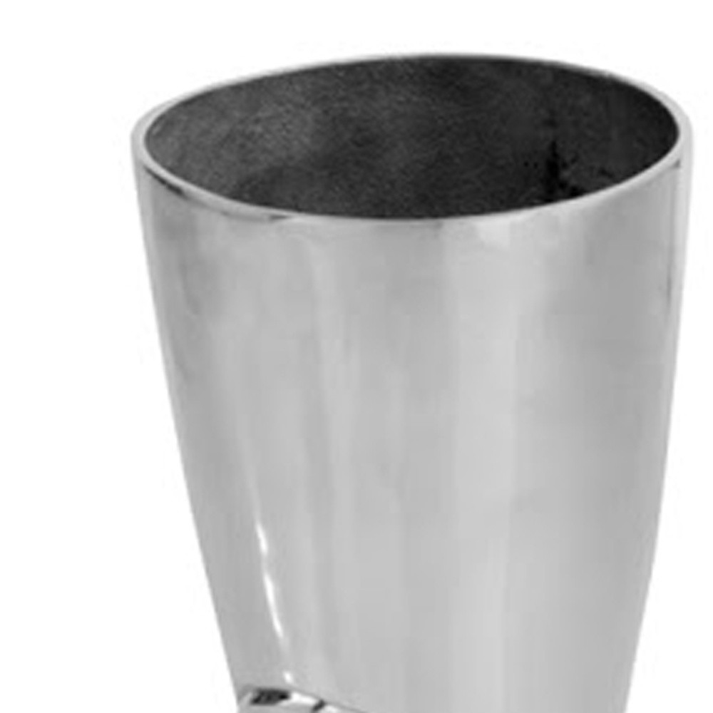 16" Silver Buffed Aluminum Firefighter Boot Umbrella Stand Sculpture - Image 8