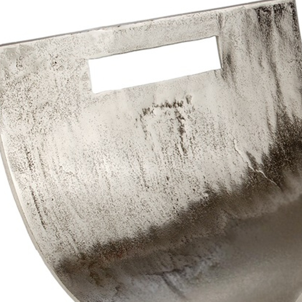 17" Brushed Silver Modern Magazine Basket - Image 3