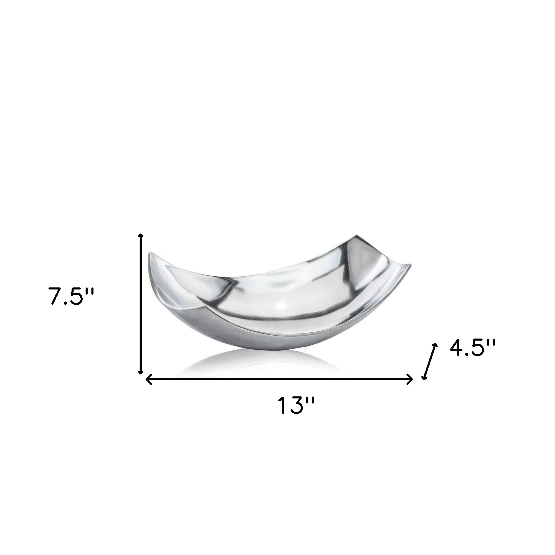 5" Silver Buffed Aluminum Decorative Bowl - Image 5