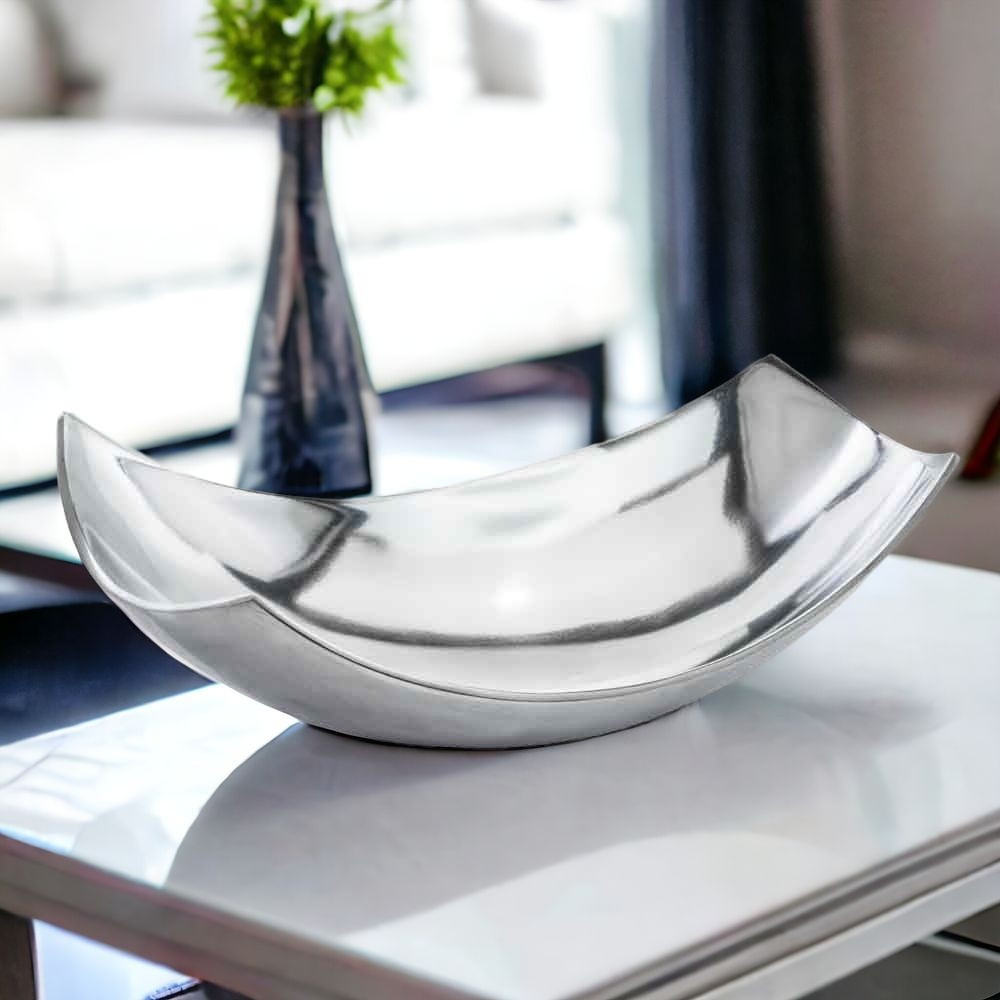5" Silver Buffed Aluminum Decorative Bowl - Image 2