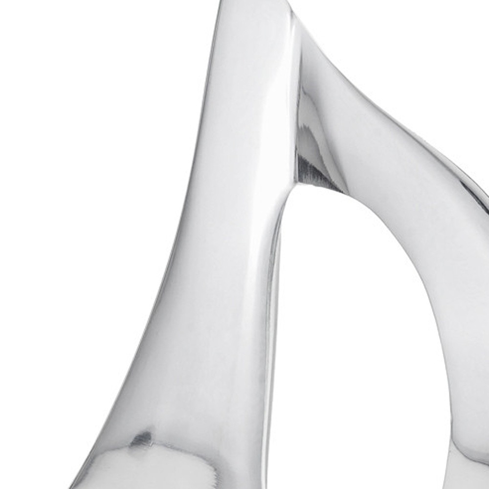 12" Brown and Silver Buffed Aluminum Sailboat Tabletop Sculpture - Image 5