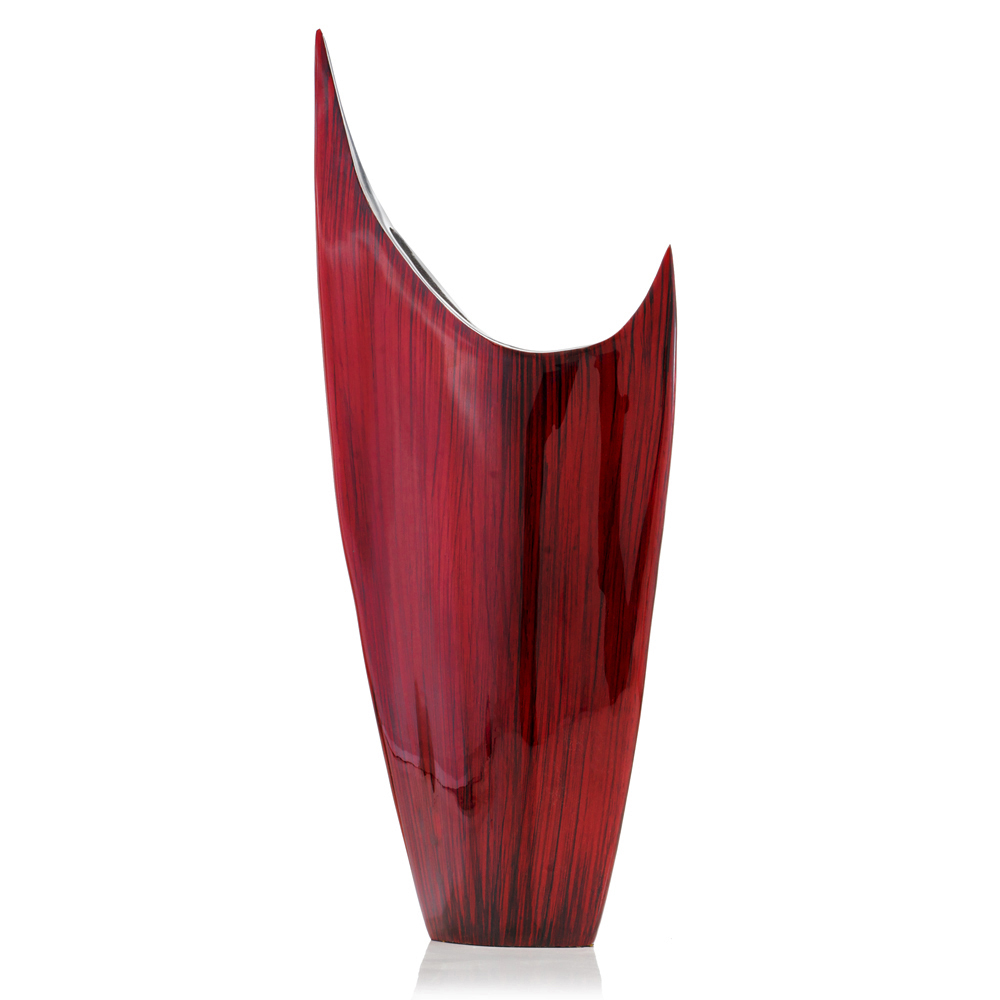 18" Red Aluminum Pointy Table Vase - Image 2