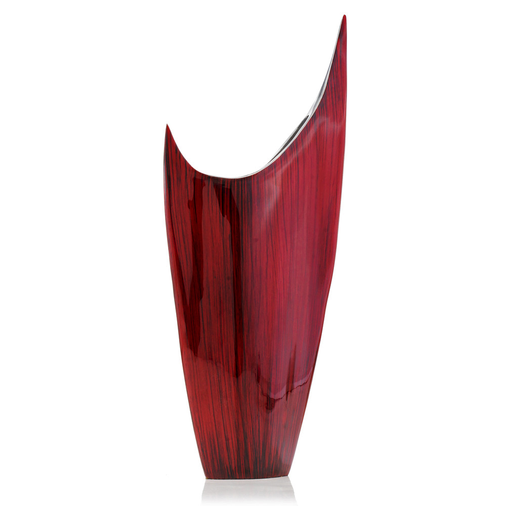 18" Red Aluminum Pointy Table Vase - Image 3