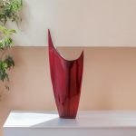 18" Red Aluminum Pointy Table Vase