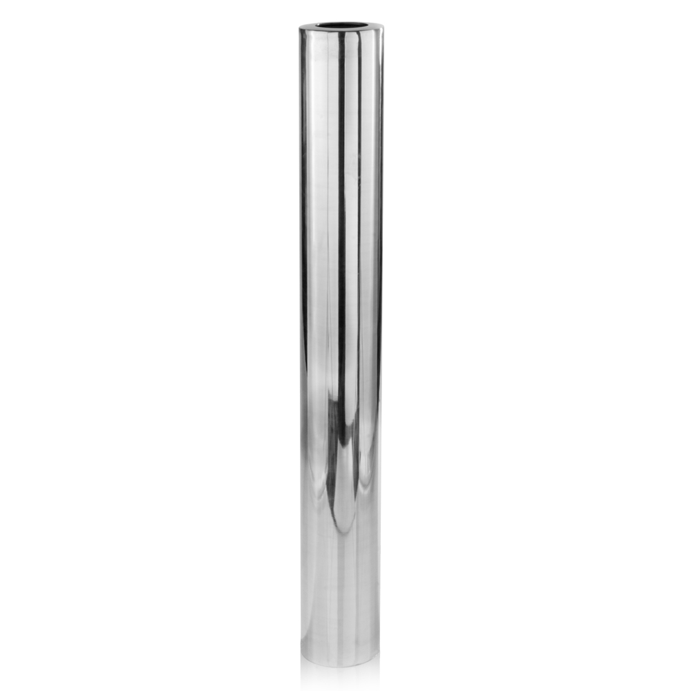 48" Silver Cylinder Aluminum Floor Vase - Image 3