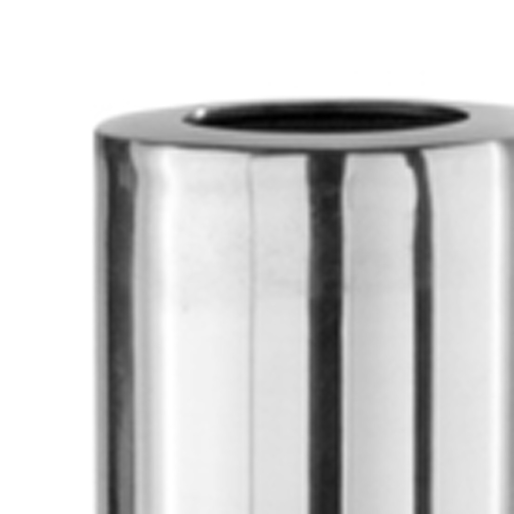 48" Silver Cylinder Aluminum Floor Vase - Image 5