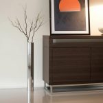 40" Silver Aluminum Cylindrical Floor Vase