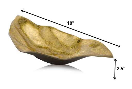 18" Gold Modern Wavy Aluminum Centerpiece Bowl - Image 8