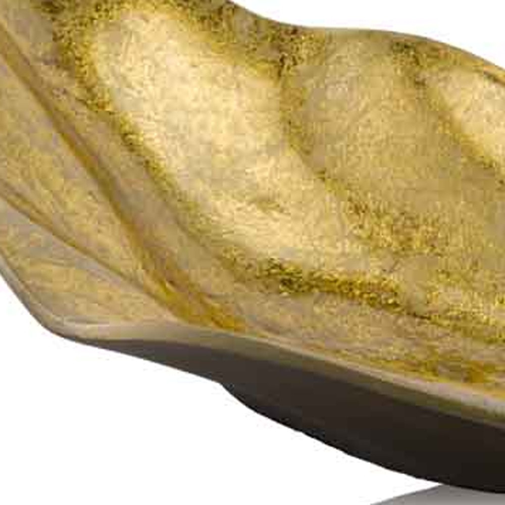 18" Gold Modern Wavy Aluminum Centerpiece Bowl - Image 5