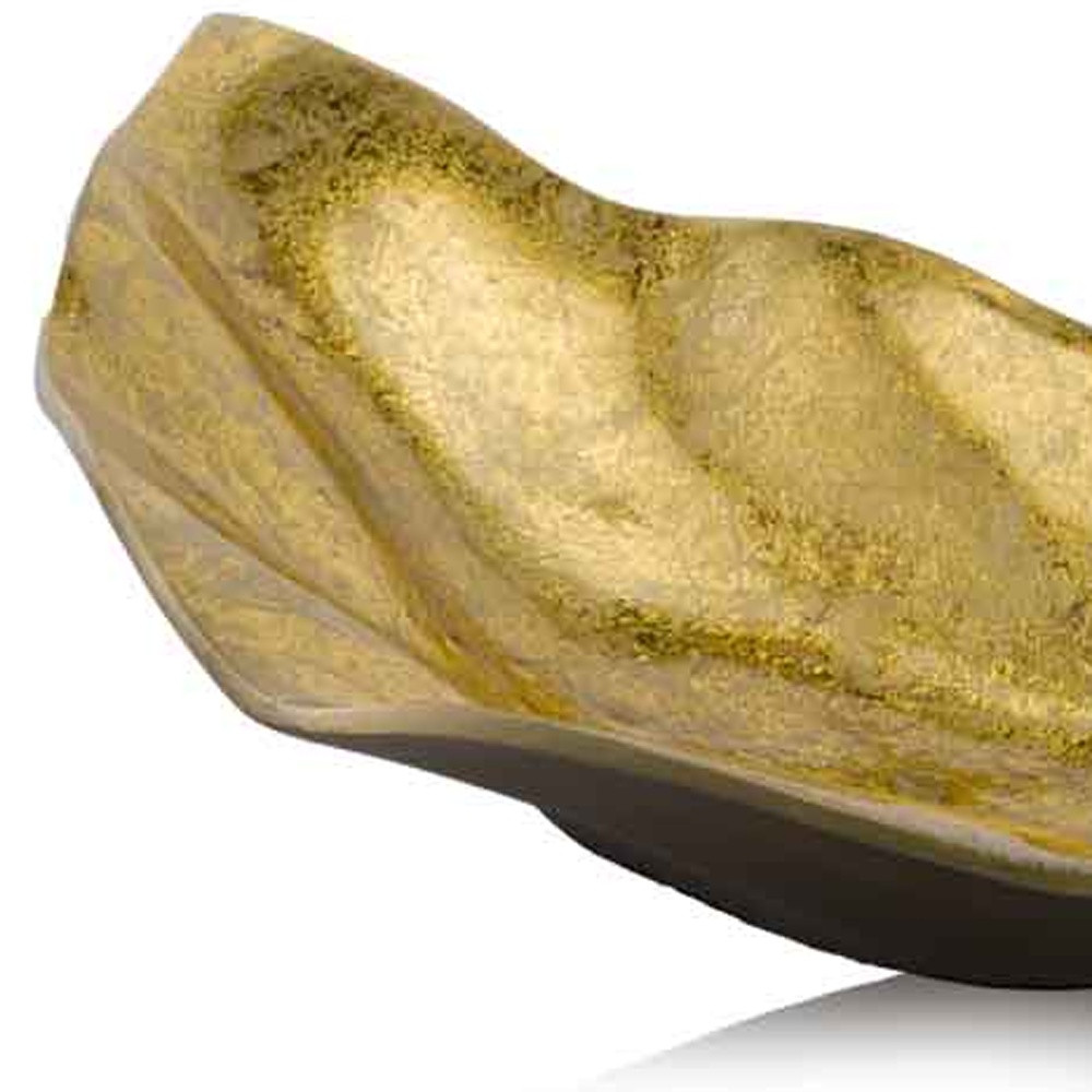 18" Gold Modern Wavy Aluminum Centerpiece Bowl - Image 7