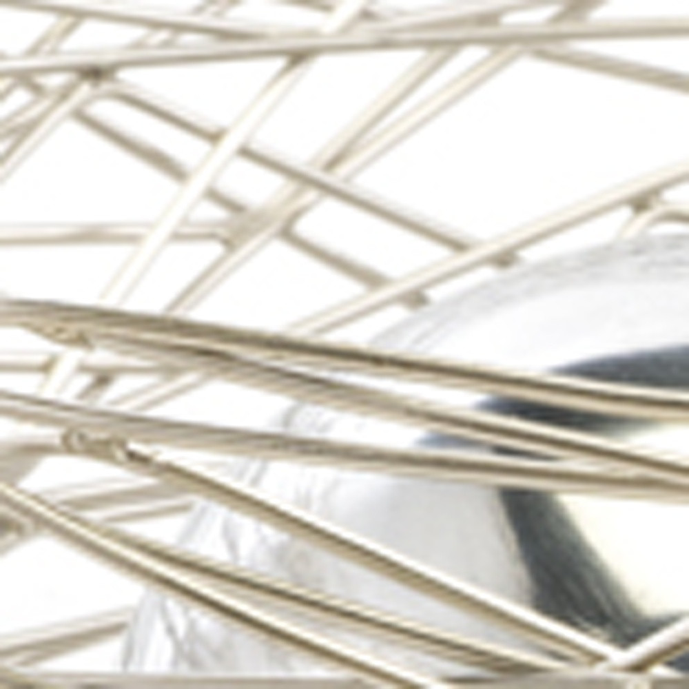 12" Silver Aluminum Abstract Wire Round Centerpiece Bowl - Image 4