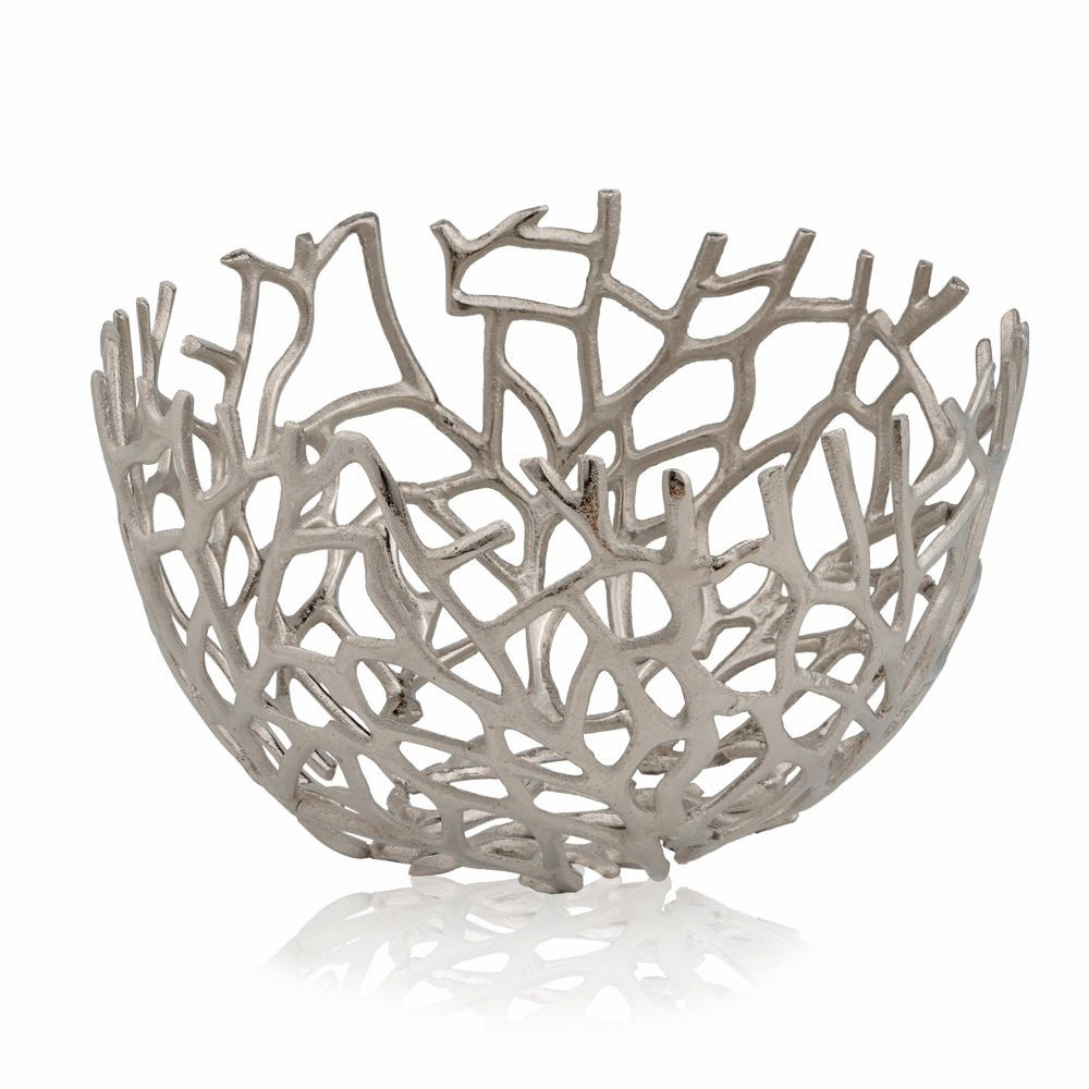 Round Silver Twigs Centerpiece Bowl - Image 2