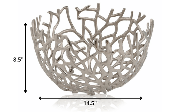 Round Silver Twigs Centerpiece Bowl - Image 8