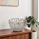 Round Silver Twigs Centerpiece Bowl