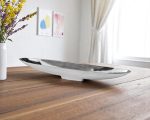 32" Contempo Shiny Silver Long Boat Tray
