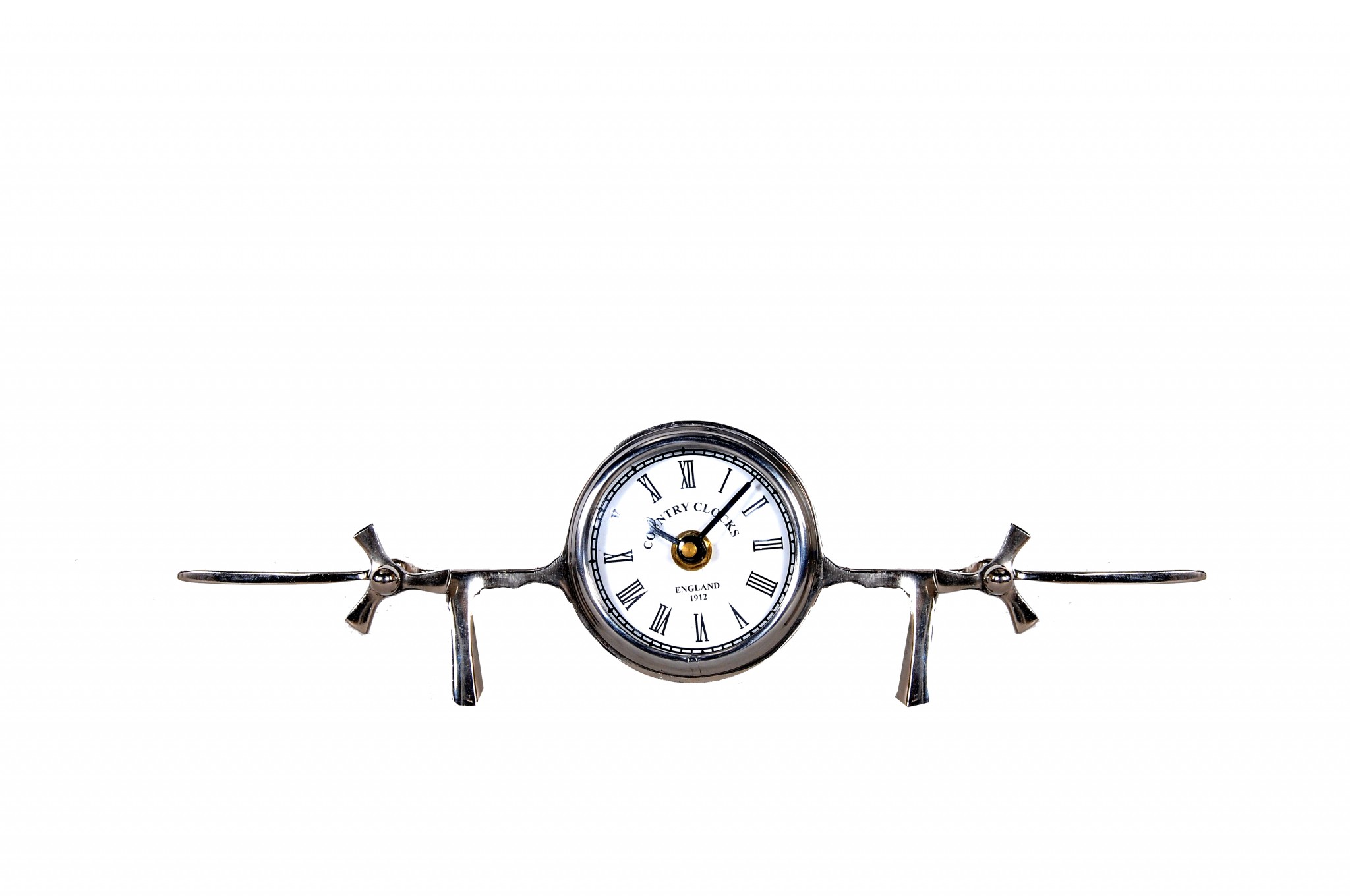 3" Novelty Nickel Metal And Glass Analog Wall Clock - Image 2